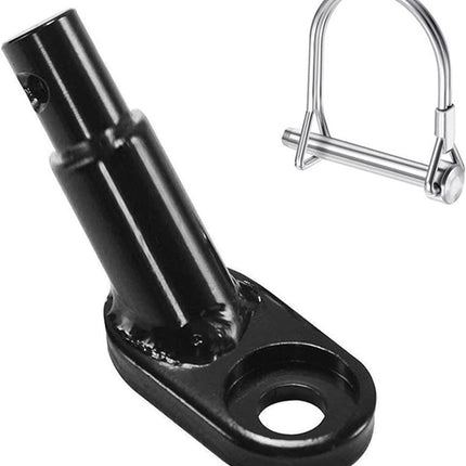 12mm Heavy Duty Steel Trailer Hitch Coupler with Safety Locking Pin for Kids and Pets, Fits QR and Solid Axles, Easy Installation, and Secure Bicycle Connector