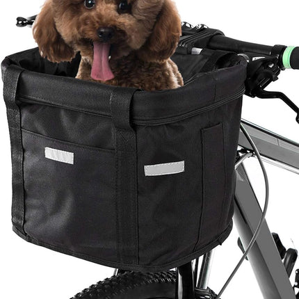 Waterproof Removable Bicycle Front Basket with Aluminum Frame, Pet Carrier & Multi-Purpose Handlebar Bag for Shopping & Outdoor Use