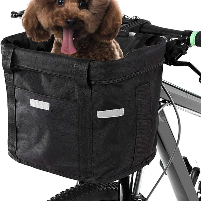 Waterproof Removable Bicycle Front Basket with Aluminum Frame, Pet Carrier & Multi-Purpose Handlebar Bag for Shopping & Outdoor Use