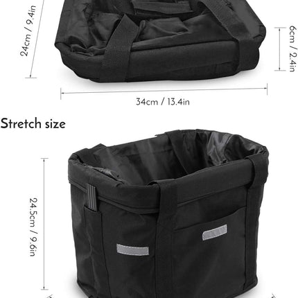Waterproof Removable Bicycle Front Basket with Aluminum Frame, Pet Carrier & Multi-Purpose Handlebar Bag for Shopping & Outdoor Use