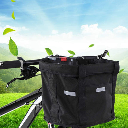 Waterproof Removable Bicycle Front Basket with Aluminum Frame, Pet Carrier & Multi-Purpose Handlebar Bag for Shopping & Outdoor Use