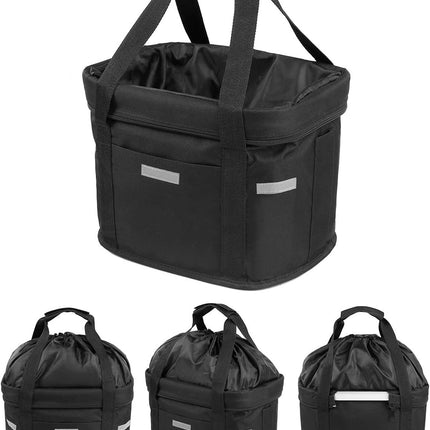 Waterproof Removable Bicycle Front Basket with Aluminum Frame, Pet Carrier & Multi-Purpose Handlebar Bag for Shopping & Outdoor Use