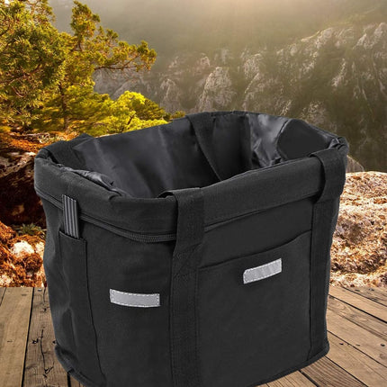 Waterproof Removable Bicycle Front Basket with Aluminum Frame, Pet Carrier & Multi-Purpose Handlebar Bag for Shopping & Outdoor Use