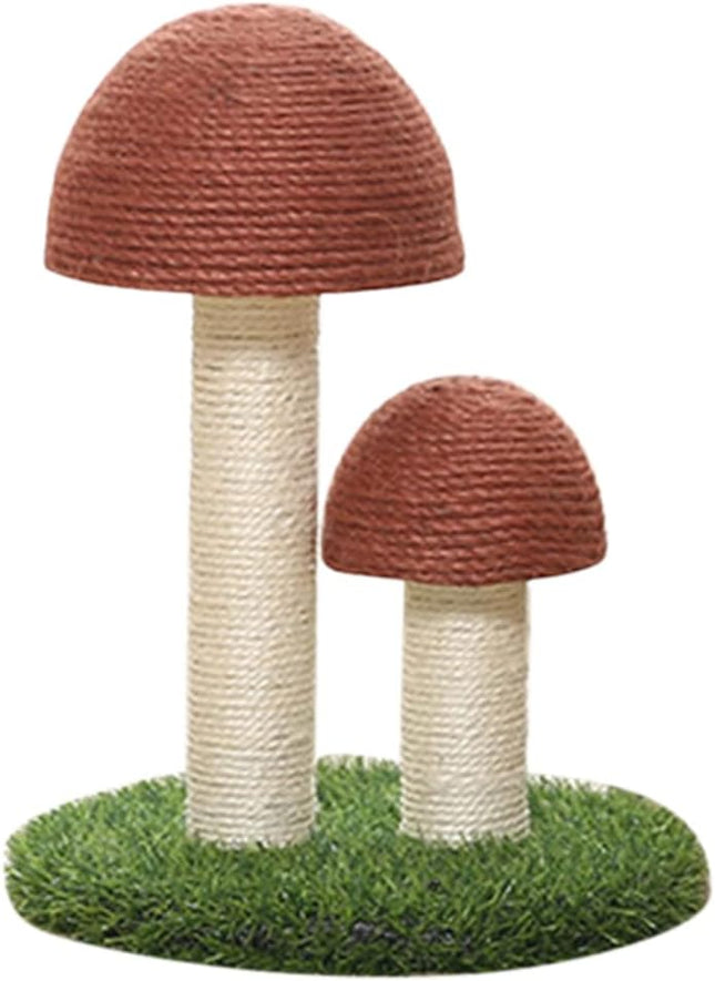 Mushroom Cat Scratching Post with Natural Sisal Simulation Lawn Cat Climbing Shelf Multifunctional