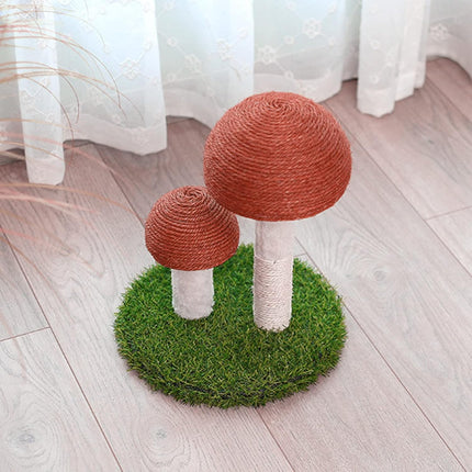 Mushroom Cat Scratching Post with Natural Sisal, Simulation Lawn Cat Climbing Shelf, Multifunctional Cat Toys Scratching Board for Play and Rest, Cat Furniture Protector