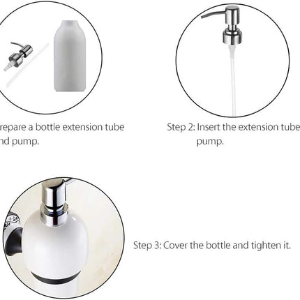 Replacement Pump Stainless Steel Soap and Lotion Dispenser Pump Dispenser Replace Head Apply to 26mm-27.4mm Diameter