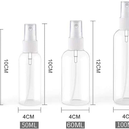 4-Piece Portable PET Plastic Spray Bottles for Essential Oils, Perfumes, & Travel Convenience