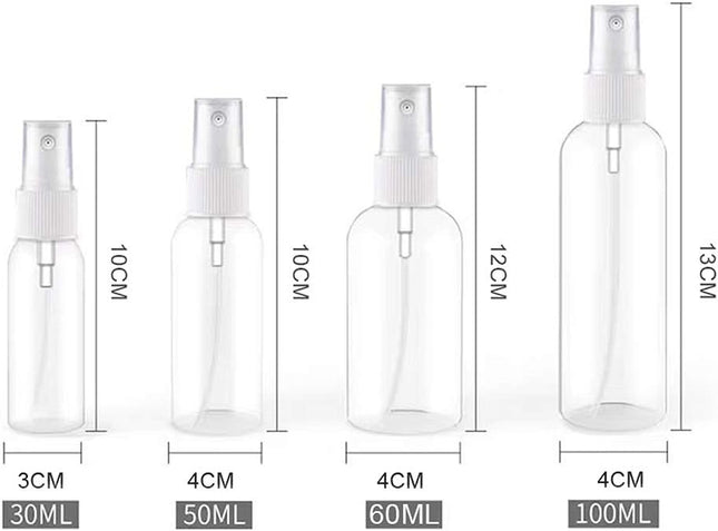 4-Piece Portable PET Plastic Spray Bottles for Essential Oils Perfumes & Travel Convenience – product detail