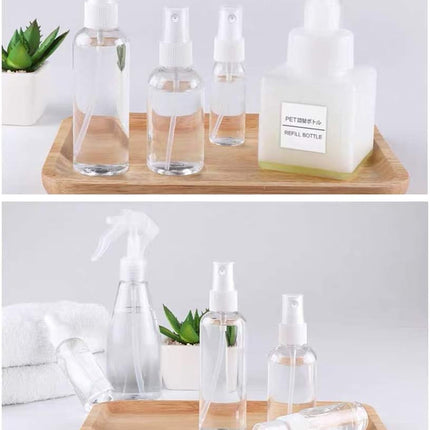 4-Piece Portable PET Plastic Spray Bottles for Essential Oils, Perfumes, & Travel Convenience