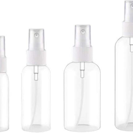 4-Piece Portable PET Plastic Spray Bottles for Essential Oils, Perfumes, & Travel Convenience