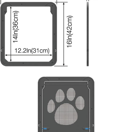 Pet Screen Door Sliding Screen Dogs Door with Magnetic Flap Lock Automatically for Medium Large Dogs
