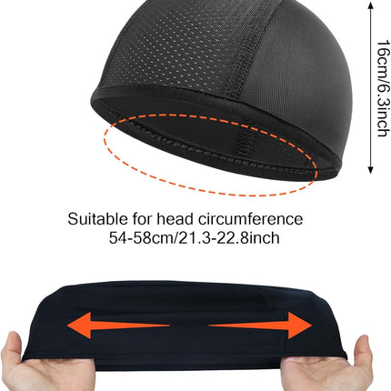 3 Pack Under Helmet Caps, Breathable Cycling Helmet Liner, Summer Cycling Skull Caps, Wicking Running Hats, Under Helmet Hats for Men Women, Perfect for Running Sports Cycling Motorcycle