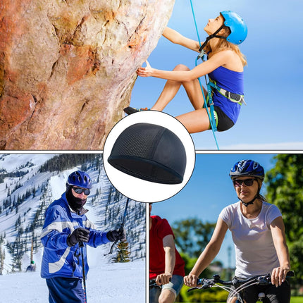 3 Pack Under Helmet Caps, Breathable Cycling Helmet Liner, Summer Cycling Skull Caps, Wicking Running Hats, Under Helmet Hats for Men Women, Perfect for Running Sports Cycling Motorcycle
