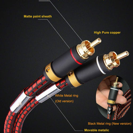 Auidophile 2RCA Male to 2RCA Male Stereo Audio Cable,Gold Plated | 4N Oxgen-Free Copper Core (6 Feet (2M))