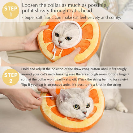 Adjustable Cat Cone Collar Soft, Cute Cat Donut Collar After Surgery, Kitten Recovery Cones to Stop Licking