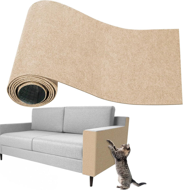 Cat Scratching Carpet 15.8 x78.7 Cat Climbing Pad Self-Adhesive Cat Scratch Mat Sticky Scratch Wall Mat