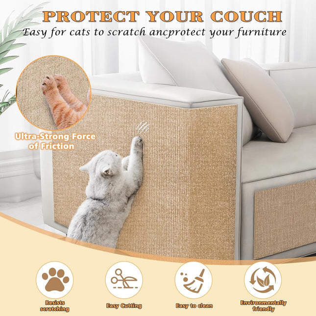 Cat Scratching Carpet 15.8 x78.7 Cat Climbing Pad Self-Adhesive Cat Scratch Mat Sticky Scratch Wall Mat – product detail