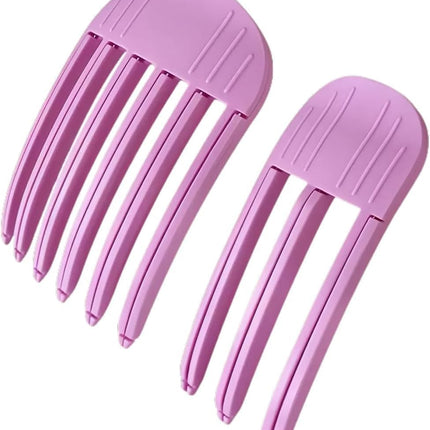 2 Pcs Wind Shaping Styling Comb for Fluffy Bangs,No-Trace Hair Root Lifting Hair Volume Clip,Easy High Crown Volume Tool,Quick Hair Styling Tools Volumizing Hair Clips for All Hair Types (Rose Red)