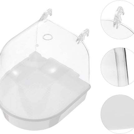 Cage Style Bird Bath, Acrylic Bird Bath Box, Parrot Bird Accessories, Bird Bath Bathtub, Large Bird Bath