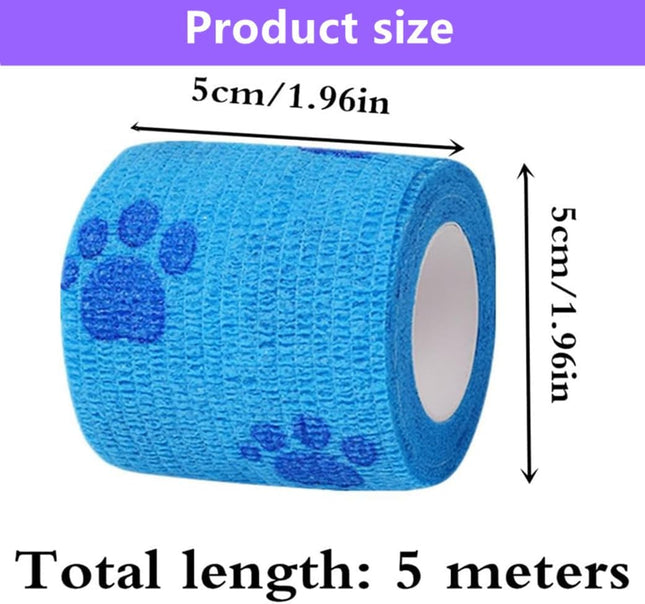 4 Rolls Pet Self Adhesive Bandage Pet Vet Wrap Tape Waterproof Non-Woven Cohesive Gauze Rolls for (2 x 5 – product detail