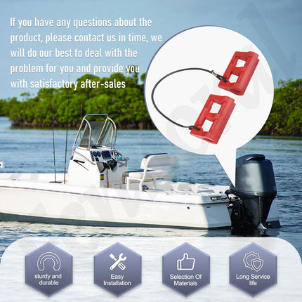 Red Hydraulic Steering Locks, Outboard Motor Steering Lock for Most Steering Cylinder Rods On Outboard Engines, in Position When Towing - Transom Savers for Outboard Motor Trailering/Transport