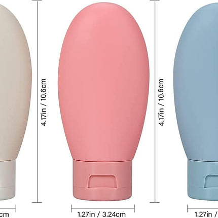 Travel Bottles, 3 PCS Travel Containers for Toiletries, Leak-Proof Refillable Squeezable Travel Bottles Set for Shampoo, Body Wash and Travel