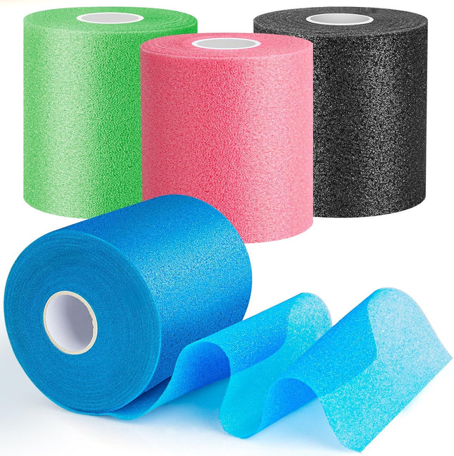 4 Pack Pre Wrap Athletic Multi Color Prewrap Pre Wrap for Hair Soccer Prewrap Athletic Tape Headbands 2.76