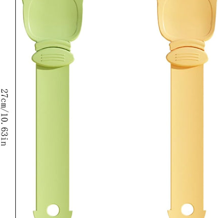 2 Pcs Cat Strip Feeders, Cute Head Shape Squeeze Spoon Multifunctional 2-in-1 Food Dispenser Treat Spoon for Wet Food Pet Supplies