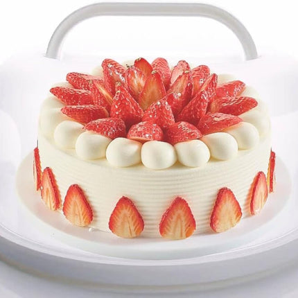 Large 10 Inch Cake Carrier Keeper Stand with Handles and Lids Container for Transport Cake Holder Tray with Cover Round Cupcake Storage Kitchen Cooking Box