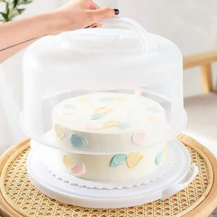 Large 10 Inch Cake Carrier Keeper Stand with Handles and Lids Container for Transport Cake Holder Tray with Cover Round Cupcake Storage Kitchen Cooking Box