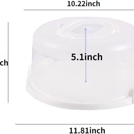 Large 10 Inch Cake Carrier Keeper Stand with Handles and Lids Container for Transport Cake Holder Tray with Cover Round Cupcake Storage Kitchen Cooking Box