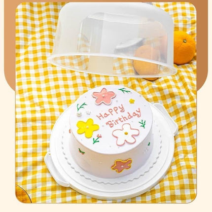 Large 10 Inch Cake Carrier Keeper Stand with Handles and Lids Container for Transport Cake Holder Tray with Cover Round Cupcake Storage Kitchen Cooking Box