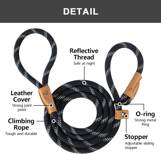 5 FT Slip Lead Dog Leash Heavy Duty Rope Leash for Small Medium Large Dogs – product detail