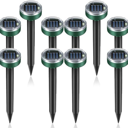 Mole Repellent 10 Packs, Outdoor Solar-Powered Animal Repellent, Waterproof Mole Killer Traps for Garden, Yard, Lawn,Effectively Repels Groundhog Snake Vole