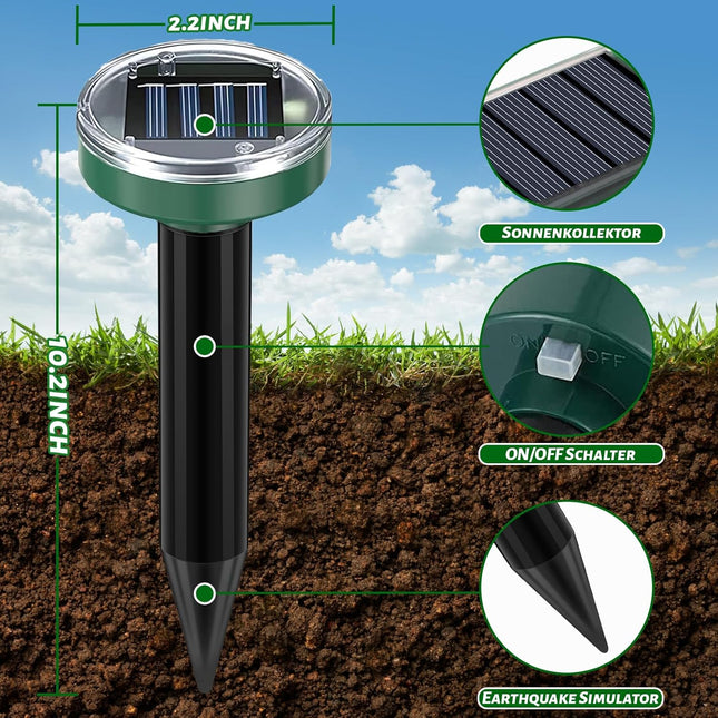 Mole Repellent 10 Packs Outdoor Solar-Powered Animal Repellent Waterproof Mole Killer Traps for – product detail