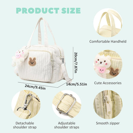 1PC Diaper Bag, Zipper Large Capacity Diaper Tote Bag with Multi-Pocket, Handheld/Crossbody Storag Organizer for Outdoor Travel..