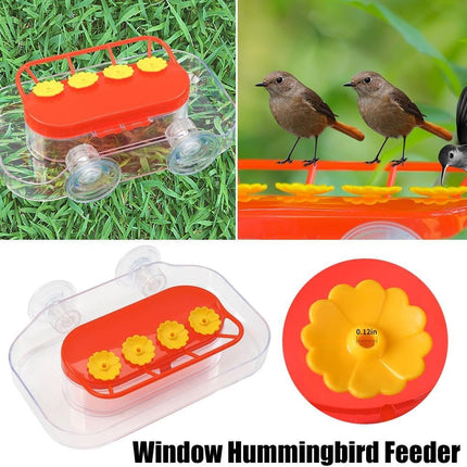 Window Hummingbird Feeders - Hanging Hummingbird Feeder with Suction Cup, Tabletop Humming Bird Feeder Bird Water Station Trays, Easy to Clean and Refill Plastic Humming Bird Feeder (Yellow)