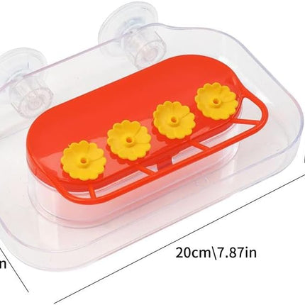 Window Hummingbird Feeders - Hanging Hummingbird Feeder with Suction Cup, Tabletop Humming Bird Feeder Bird Water Station Trays, Easy to Clean and Refill Plastic Humming Bird Feeder (Yellow)
