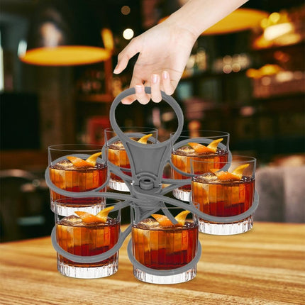 Rotating Cup Holder Fold Away Cup Carrier,Portable Drink Carrier for Big Cups,Reusable Drink Delivery Carrier with Handle for Festival Sports