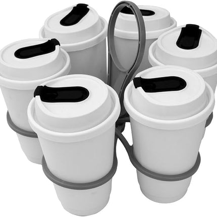 Rotating Cup Holder Fold Away Cup Carrier,Portable Drink Carrier for Big Cups,Reusable Drink Delivery Carrier with Handle for Festival Sports