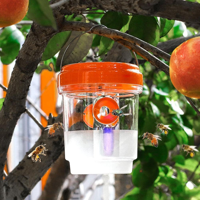 Solar Wasp Trap Outdoor Hanging Solar Powered Bee Trap Reusable Fly Traps Outdoor Hanging Wasp Killer for