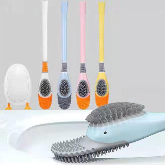 Diving Duck Toilet Brush Soft Silicone Flex Toilet Brush and Holder Cartoon Duck Deep Cleaning – product detail