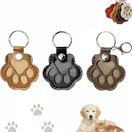 3 Pcs Dog Fur Storage Keychain - Cat Paw Shaped Keychain Pet Hair Keepsake Keyring, Handmade Key Holder for Collecting Cat and Dog Hair, Pet Memorial Gift