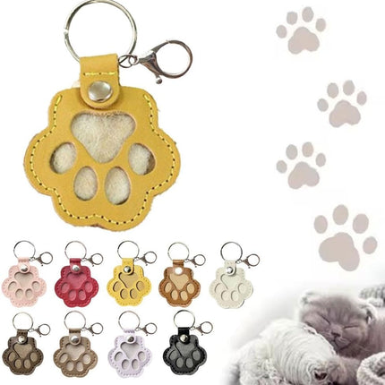3 Pcs Dog Fur Storage Keychain - Cat Paw Shaped Keychain Pet Hair Keepsake Keyring, Handmade Key Holder for Collecting Cat and Dog Hair, Pet Memorial Gift