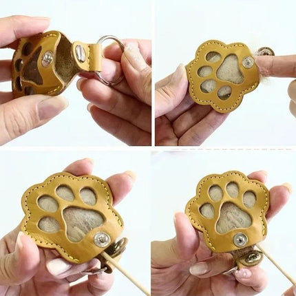3 Pcs Dog Fur Storage Keychain - Cat Paw Shaped Keychain Pet Hair Keepsake Keyring, Handmade Key Holder for Collecting Cat and Dog Hair, Pet Memorial Gift