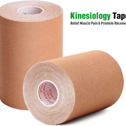 3 Pack Kinesiology Tape, 4in x 5.5yd Water Resistant Muscle Support Adhesive Sport Tape for Pain Relief, Latex Free Cotton Elastic Athletic Tape for Joints, Knee, Ankle, Shoulder, Wrist