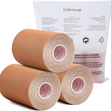 3 Pack Kinesiology Tape, 4in x 5.5yd Water Resistant Muscle Support Adhesive Sport Tape for Pain Relief, Latex Free Cotton Elastic Athletic Tape for Joints, Knee, Ankle, Shoulder, Wrist