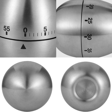 Egg Timer, Classic Egg Shaped Cooking and Baking Countdown Alarm, Manual Mechanical Timer with Loud Alarm for Kids Elderly, Home Use Kitchen Cooking Timer 0-60 Minutes, no Batteries Required