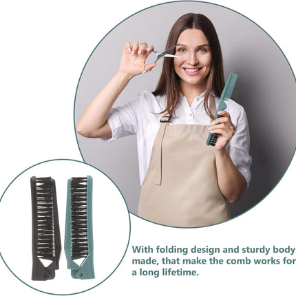 2Pcs Small Double Folding Hair Brush： Hair Styling Salon Brush Comb Folding Comb Double Use Comb for Curly And Straight Hair