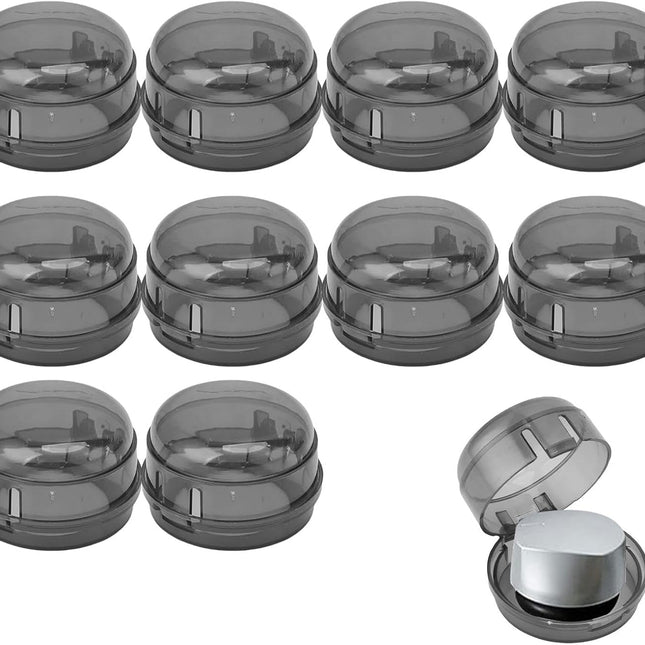 10Pcs Stove Locks,Child Safety Oven Knob Covers Stove Lock,Stove Stopper Knob Safety Covers,Stove Protector for Kids(Transparent Black)